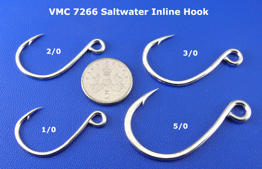 VMC 7266 Saltwater Inline Hook - Size 2/0 (7pcs)