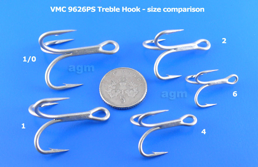 VMC 9626PS 3X Strong Saltwater Treble Hook - Size 1 (10pcs)