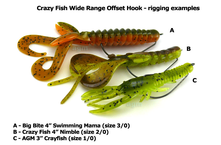 Crazy Fish Wide Range Offset Hook - Size 2/0 (7pcs)