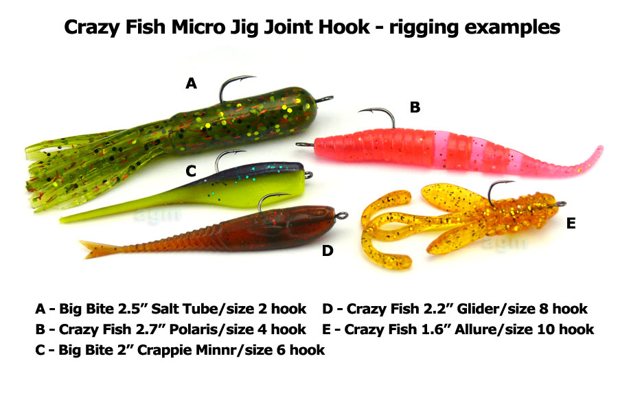 Crazy Fish Micro Jig Joint Hook - Size 12 (20pcs)