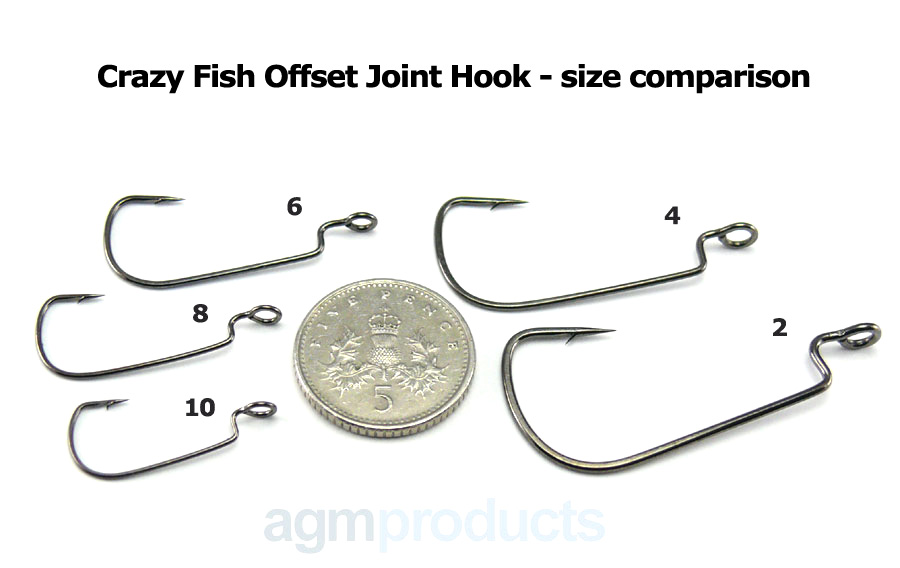 Crazy Fish Wide Range Offset Hook 4/0 5pcs