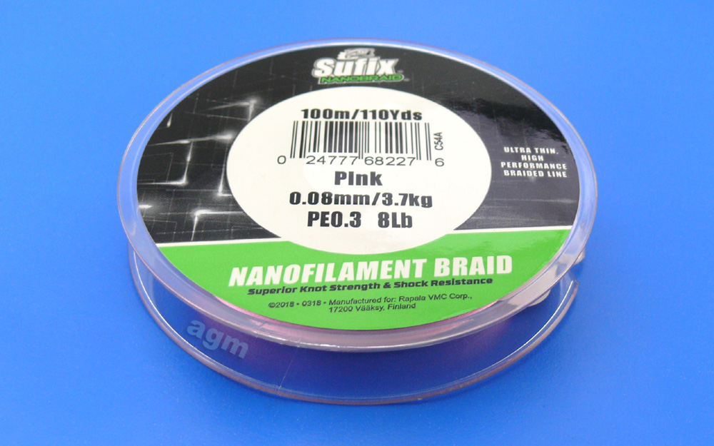 Sufix NanoBraid 3.7kg/8.2lb (100mtrs) - Pink